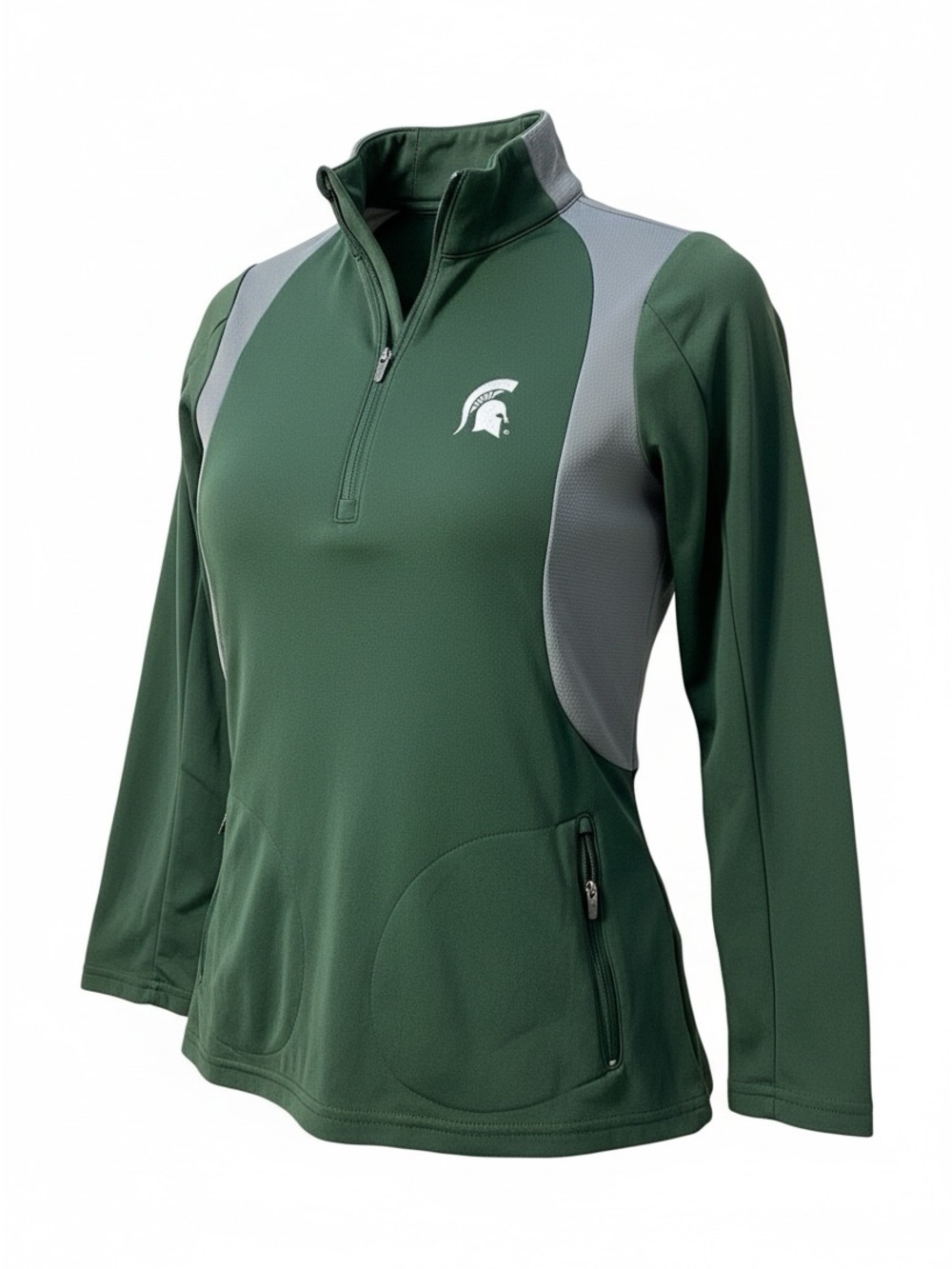 Antigua Michigan State Spartans Women S Quarter Zip Pullover Jacket Green